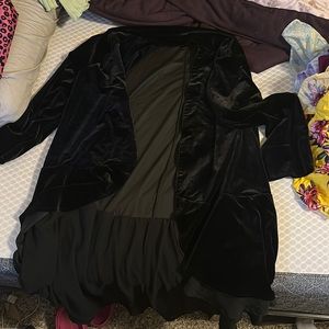 Black velvet cardigan
